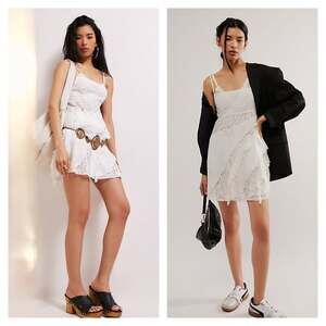 Free People One‎ Florine Slip Dress in White Size XL NWOT